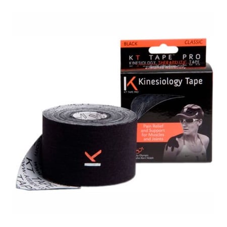 Fabrication Enterprises KT Kinesiology Tape, Uncut, 2" x 16 ft., Black, Set of 4 Rolls 25-3416-4